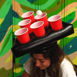 Inflatable Ping Pong Cup Holder Hats Game